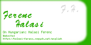 ferenc halasi business card